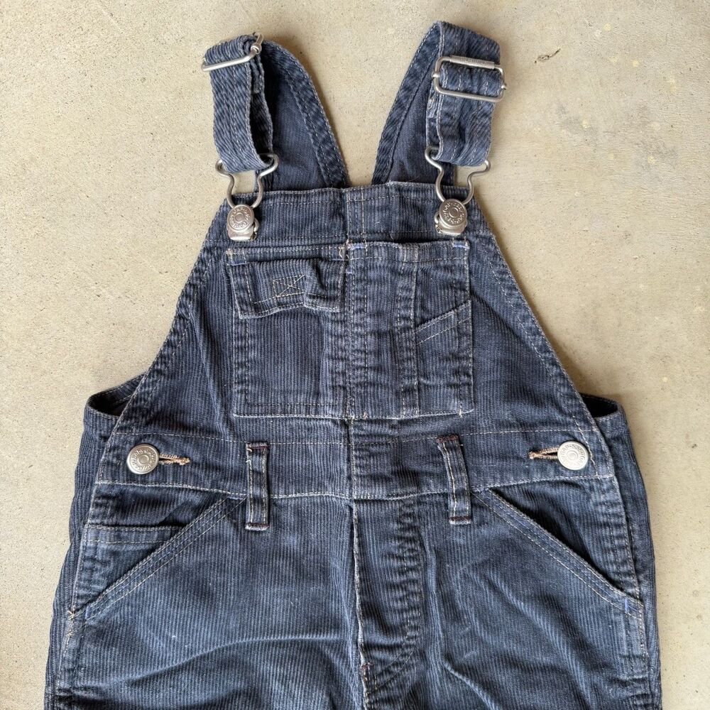 Baby Gap Navy Blue Corduroy Overalls 6-12 Months Snap Leg Carpenter